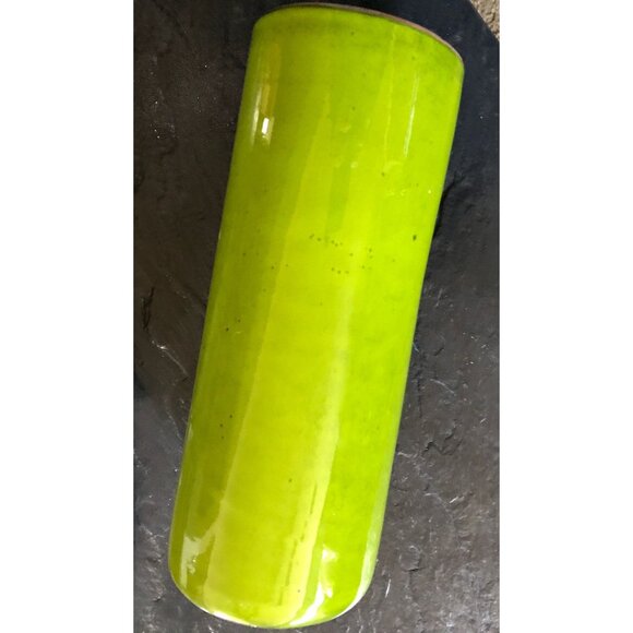 Vintage 1960's Green Blue Abstract Tall Ceramic Vase Studio Art Pottery Handmade - Picture 7 of 10